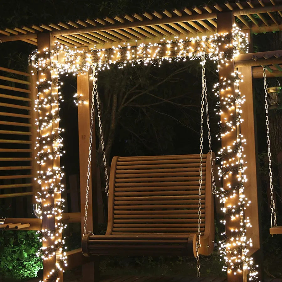 LumaLine Julebelysning – 10 Meter LED Lyslange med 1000 Varme Hvide Lyskilder til Indendørs og Udendørs Brug