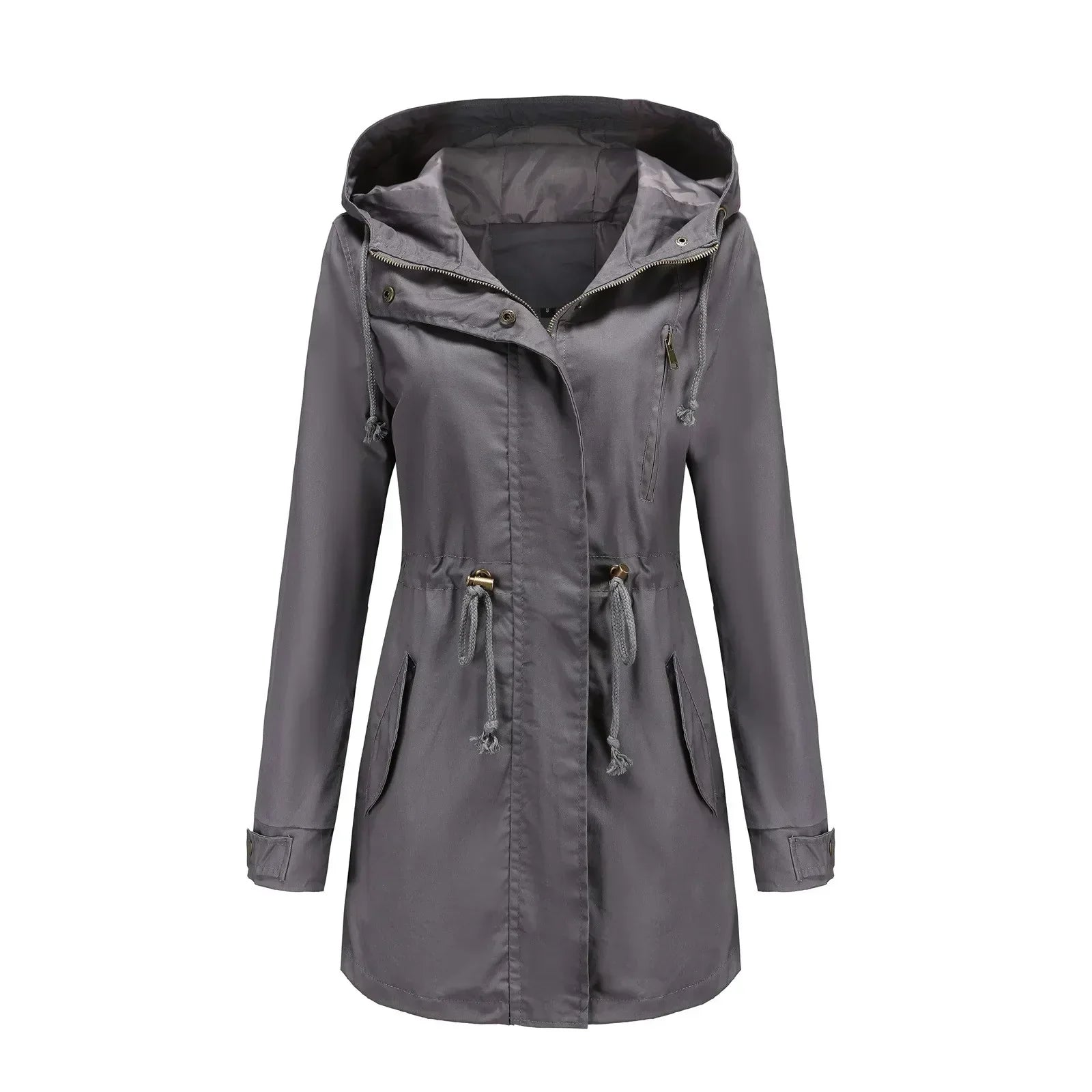 Stella Parka Lang Kvinde – Integreret Hue, Varm Isolering & Lynlås Lukning