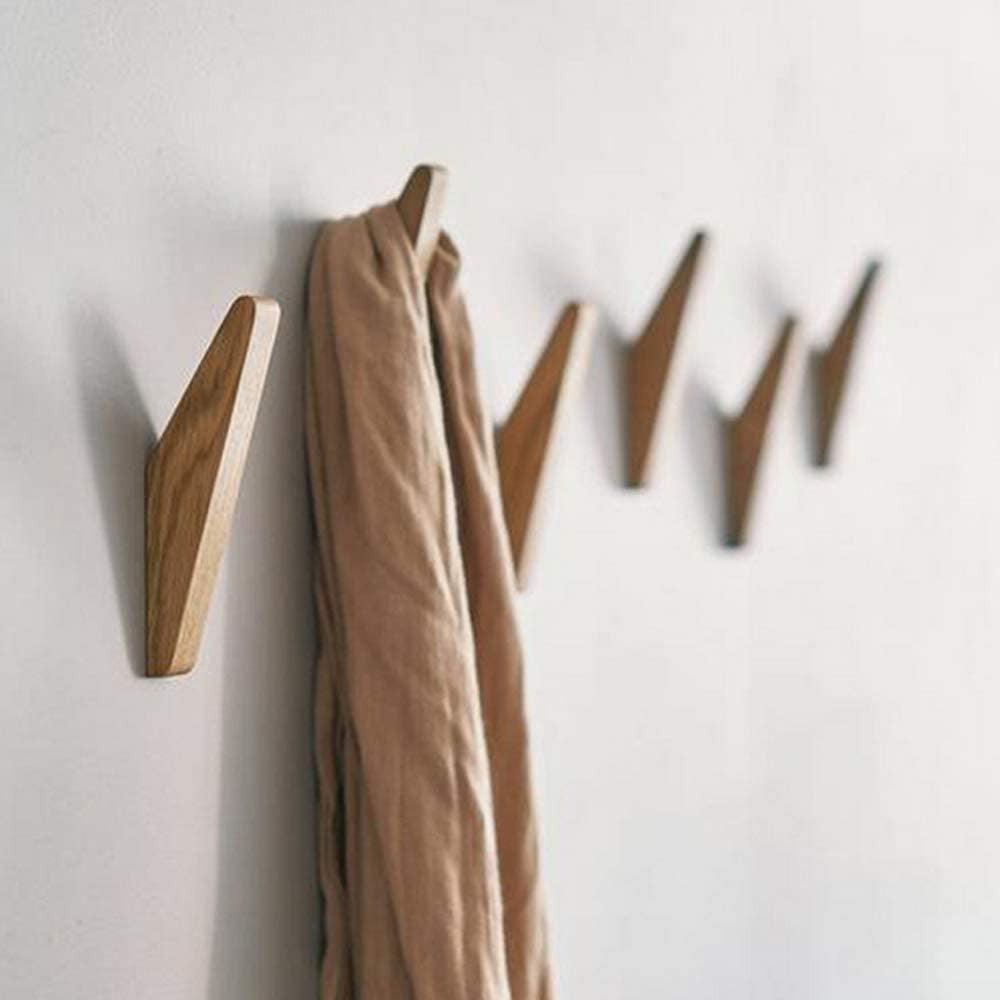 Sæt med 6 Trævægkroge Minimalistisk Design til Indretning