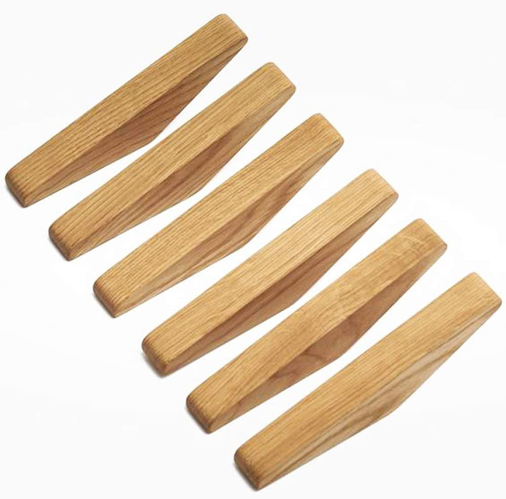 Sæt med 6 Trævægkroge Minimalistisk Design til Indretning