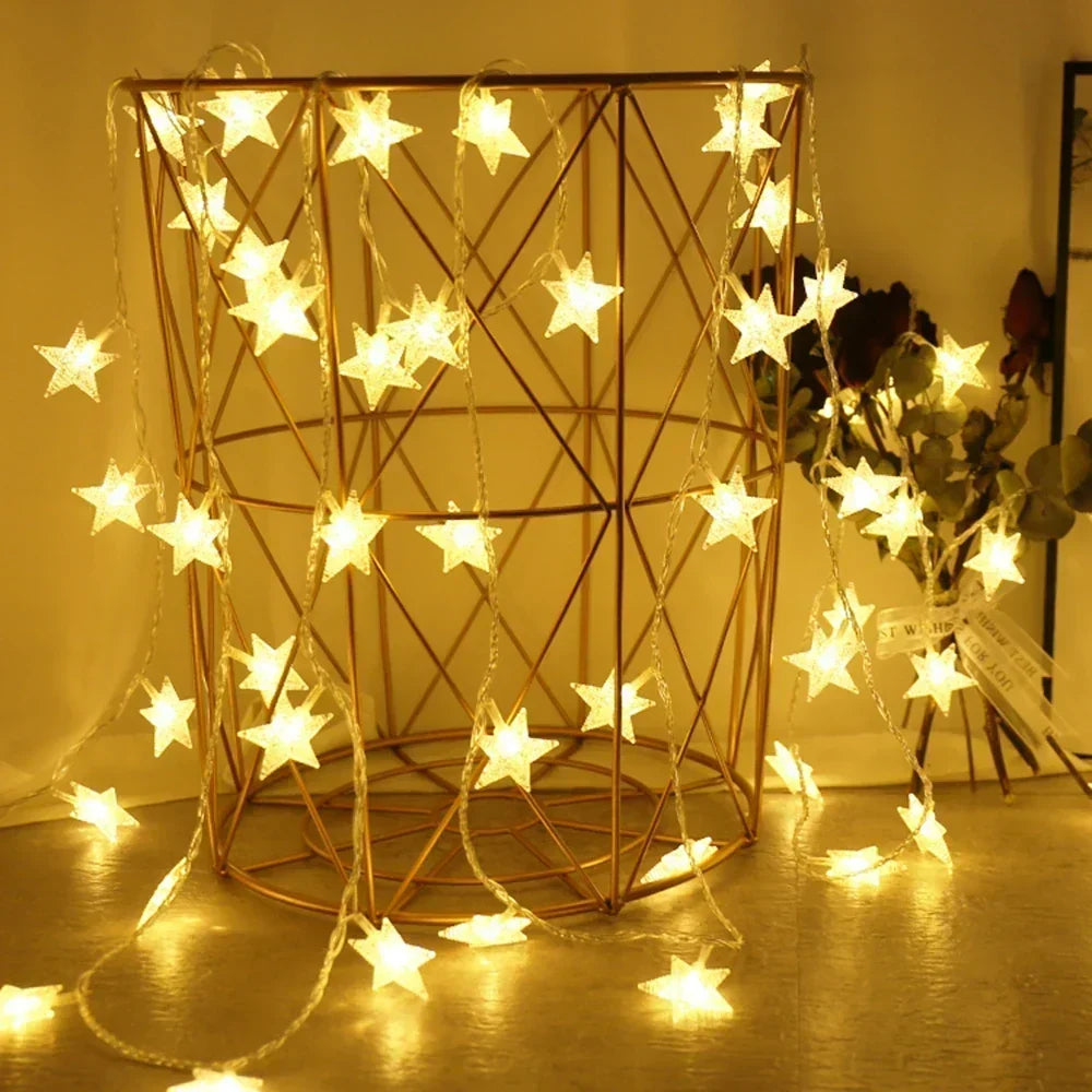 Star LED Christmas Lights – Decorative Light String for Indoor and Outdoor Use