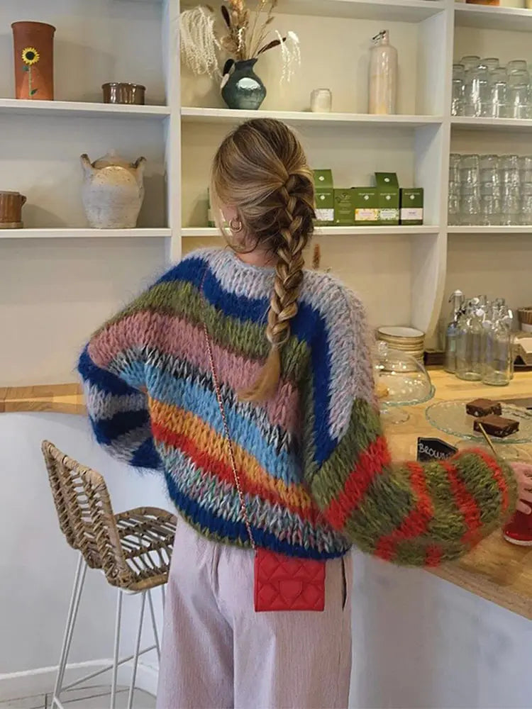 Zoé Mohair Multifarvet Sweater – Dristig & Behagelig Komfort til Kvinder