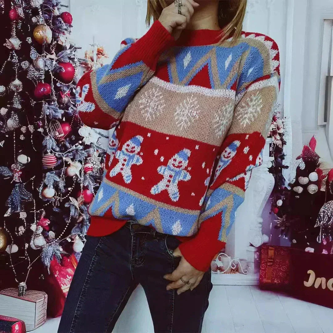 Dame Vinterglæde Juletrøje – Oversized, Varm og Komfortabel
