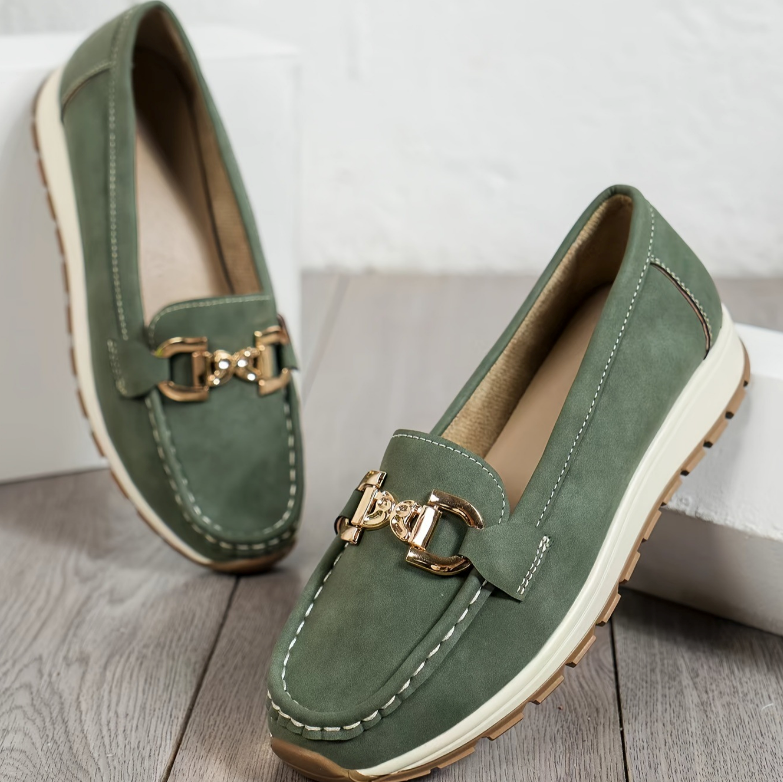 Eloise - Grøn Spænde Loafers