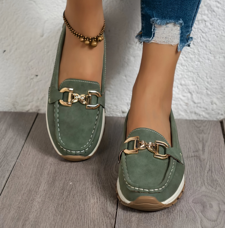 Eloise - Grøn Spænde Loafers
