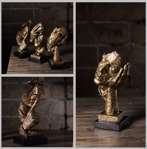 Abstrakt Guld Skulptur "NordicLijn" – Moderne Skandinavisk Dekoration