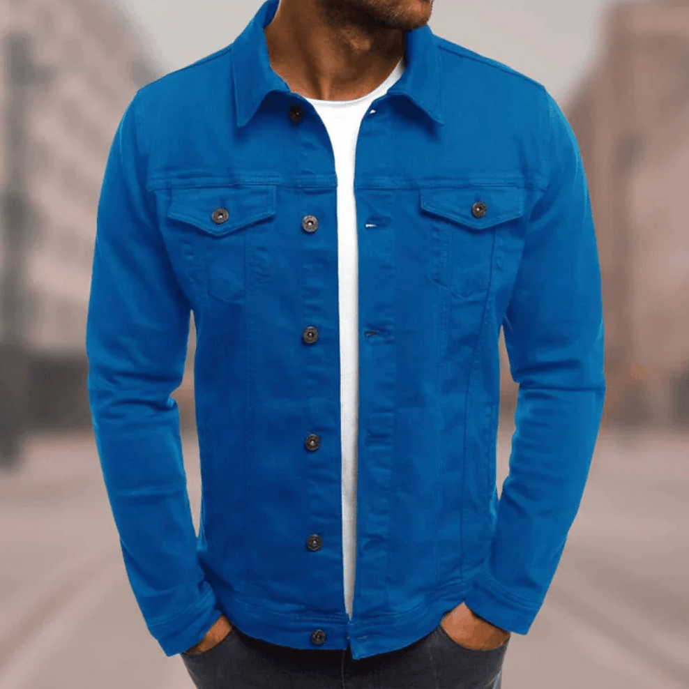 James Jakke i Jean Streetwear Mænd – Slim Fit, Urban Stil med Multi-Lomme Design