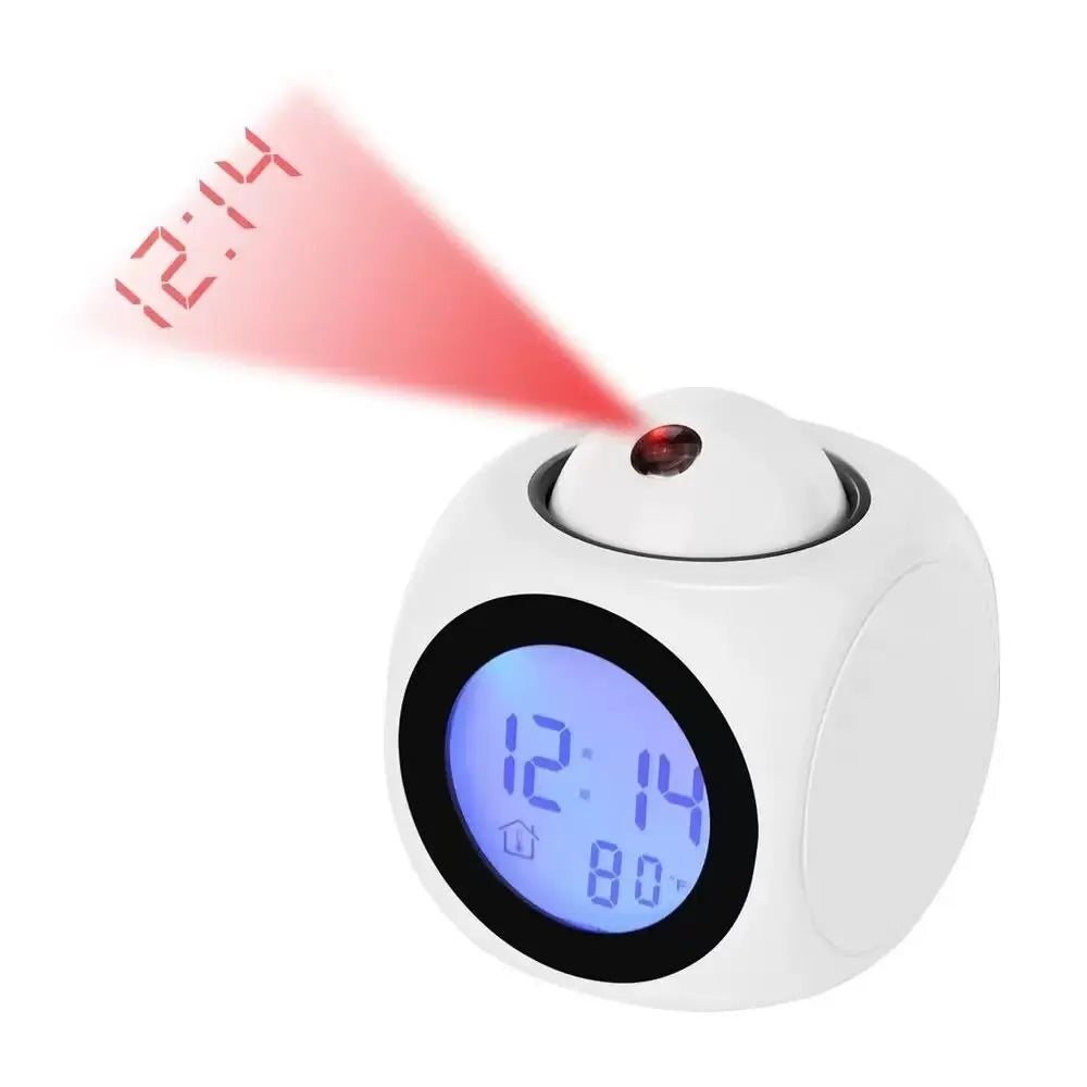 AlarmBeam Projektvækkeur med Temperatur og Dobbelt Alarm – LED Display