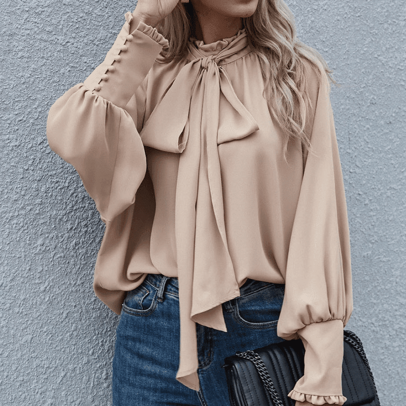 Skjortebluse Dame Casual Langærmet Polyester