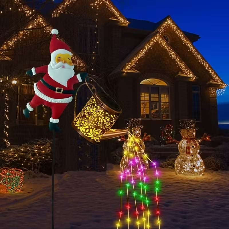 Solar Santa Vandkande Lanterne til Vinterhave Dekoration