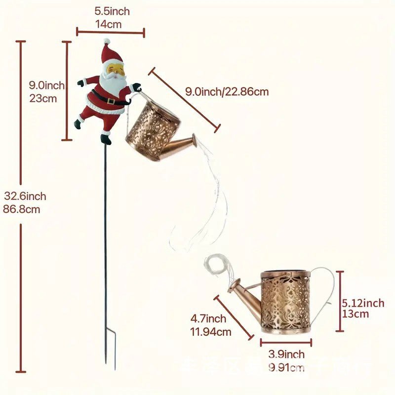 Solar Santa Vandkande Lanterne til Vinterhave Dekoration