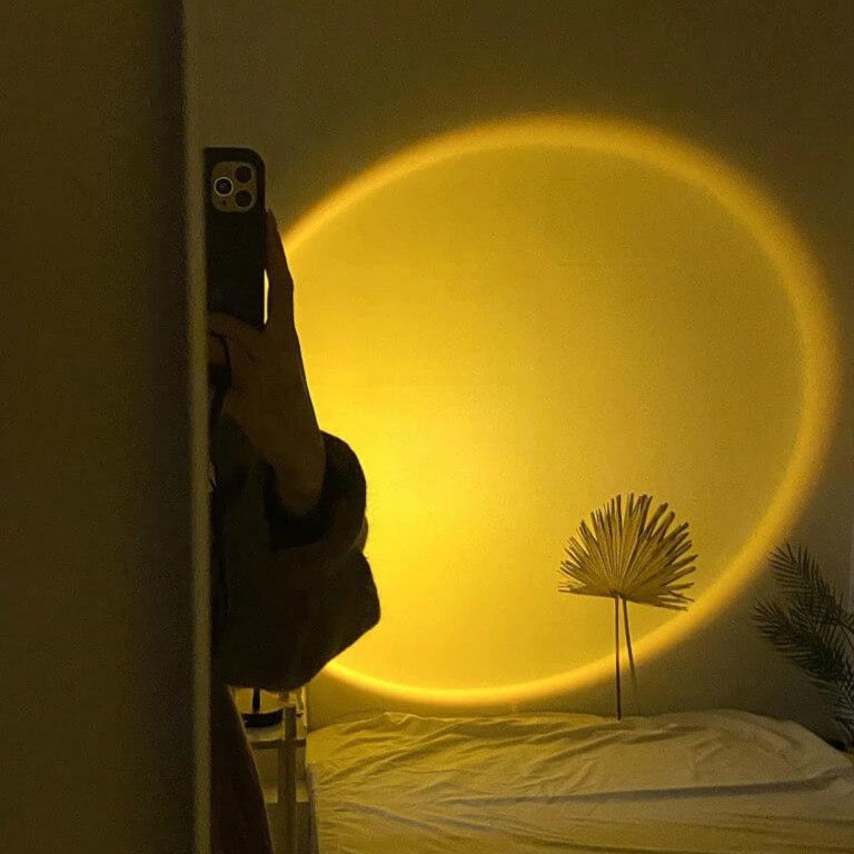 Solnedgangslampe med fjernbetjening og LED