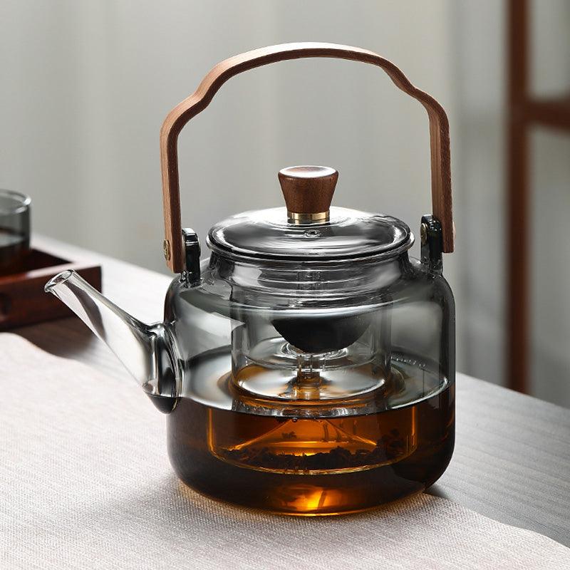 Teekande i Glas og Træ Design Moderne