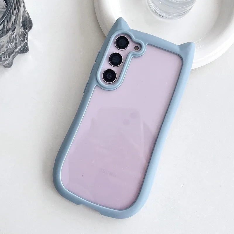 Telefoncover med 3D Katteøre til Samsung Galaxy S23, S24 S25 Plus