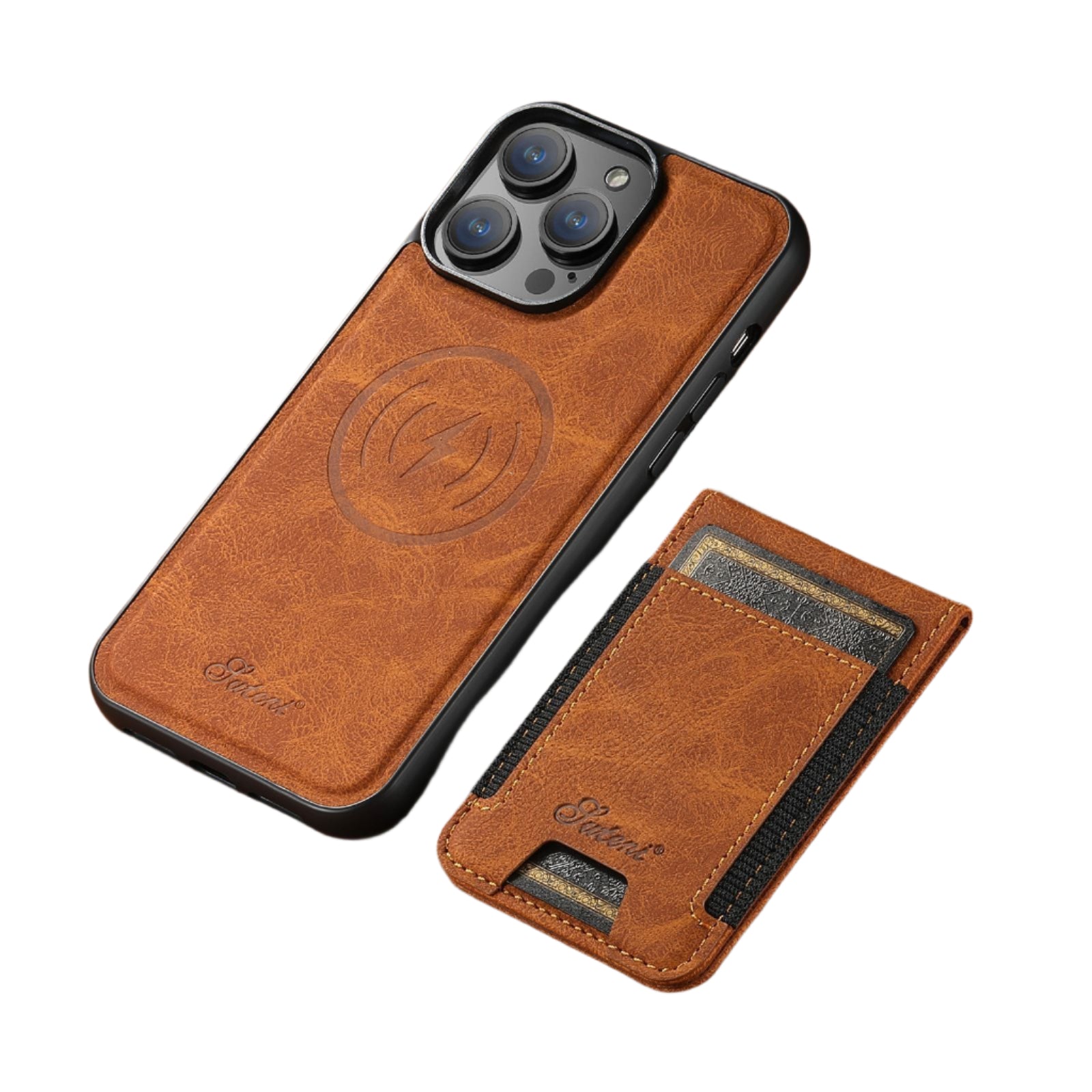 Telefoncover med Kaartholder i Læder