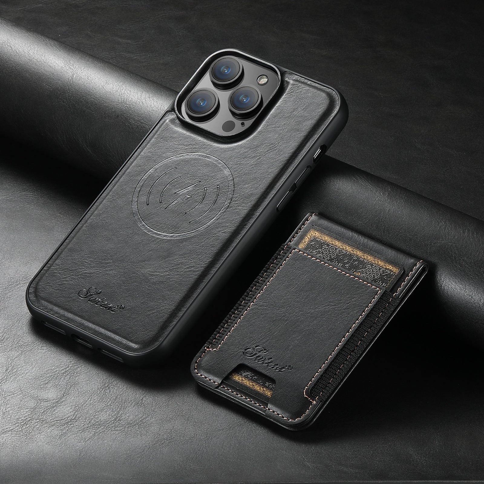 Telefoncover med Kaartholder i Læder