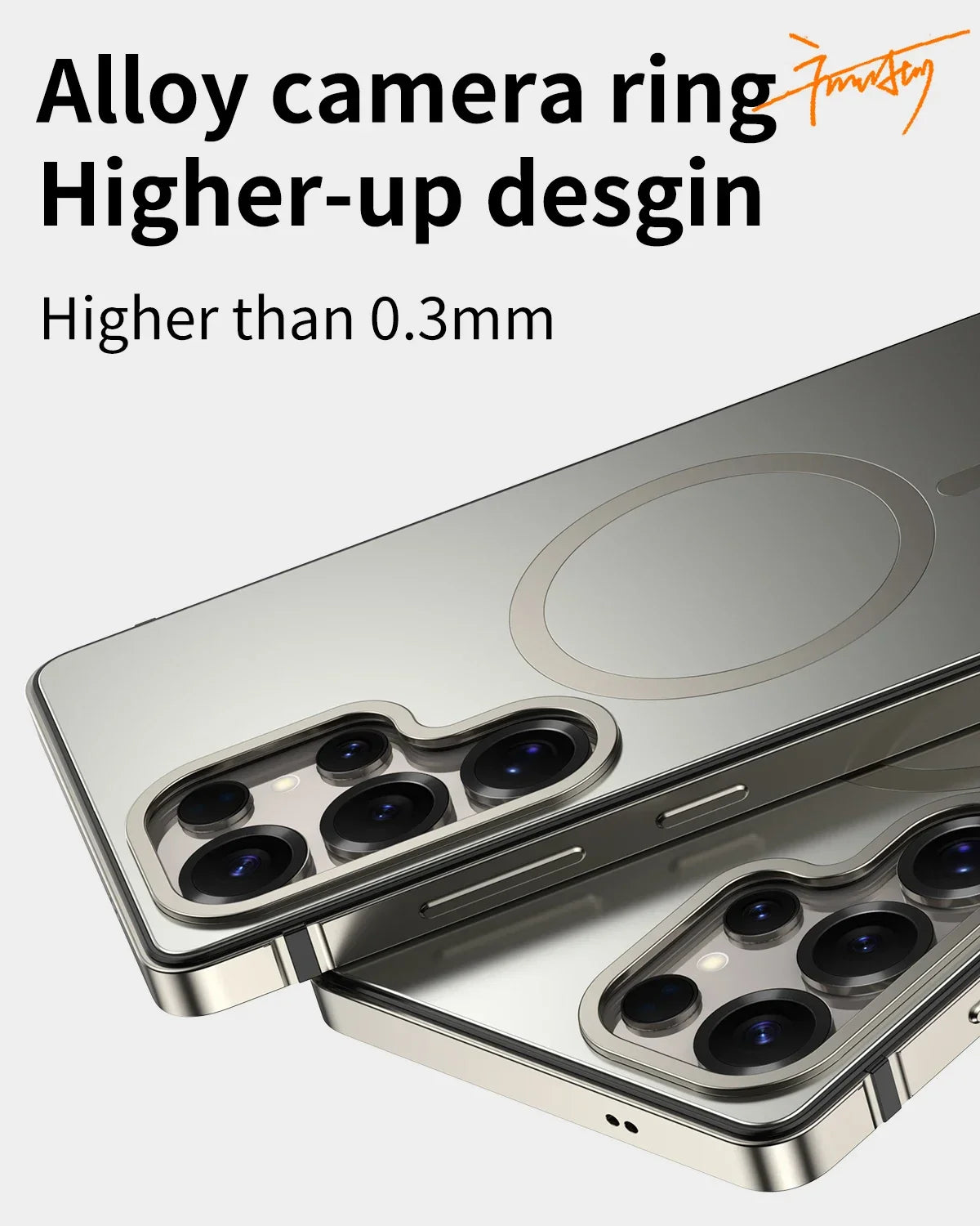 Telefoncover til Samsung Galaxy S25 Ultra Metal Design med Magnetisk Opladningsring