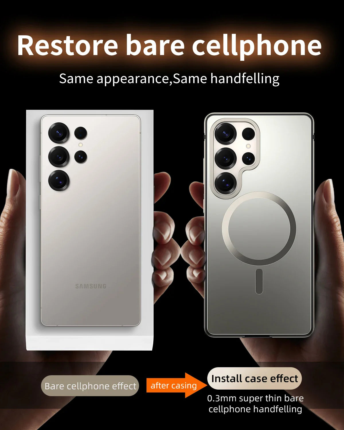 Telefoncover til Samsung Galaxy S25 Ultra Metal Design med Magnetisk Opladningsring