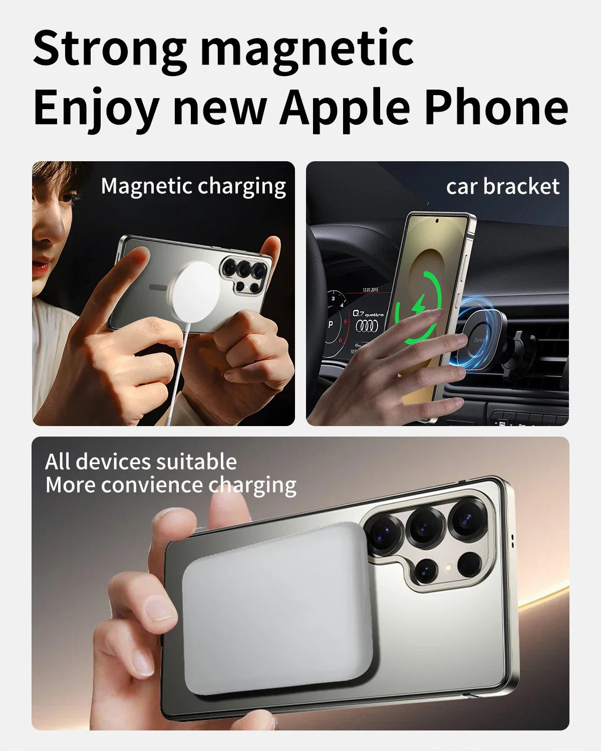 Telefoncover til Samsung Galaxy S25 Ultra Metal Design med Magnetisk Opladningsring