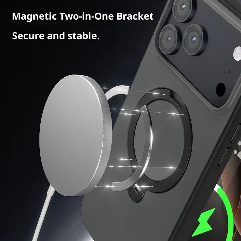 Telefoncover til iPhone  14, 15, 16, 17 Pro Max med Roterende Stativ