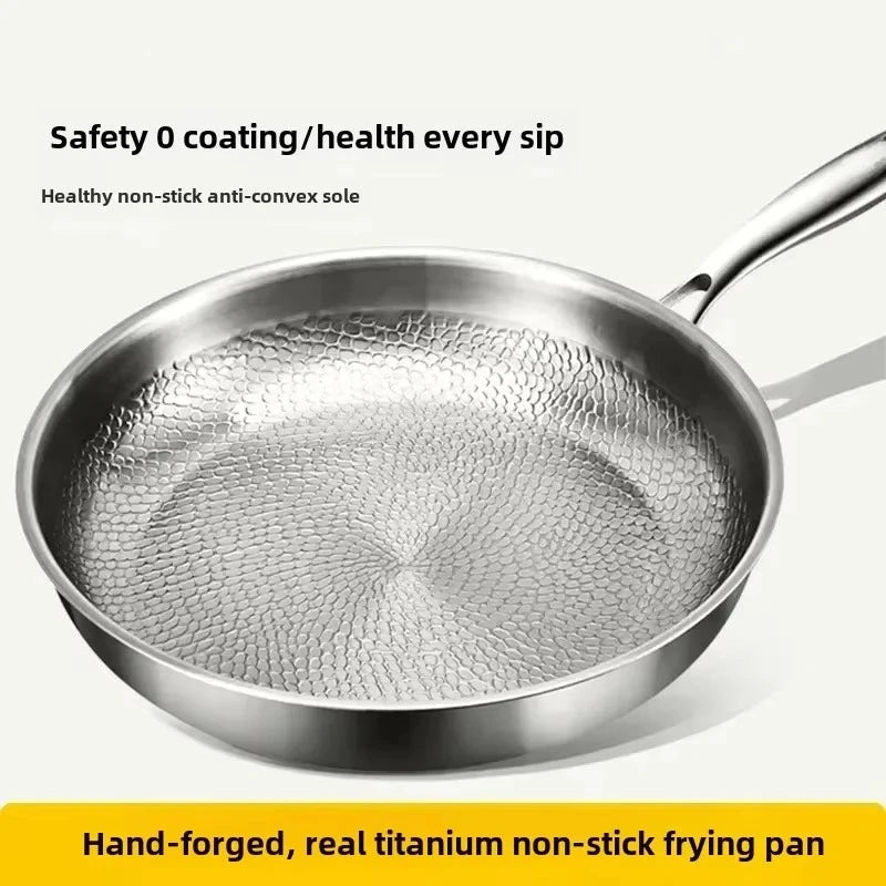 Titanium Stegepande til Induktionskogeplader Håndhamret Design