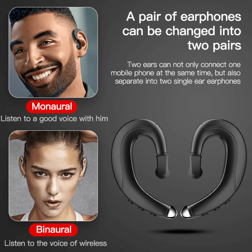 Trådløse Bluetooth Øretelefoner med Knogleledningsteknologi