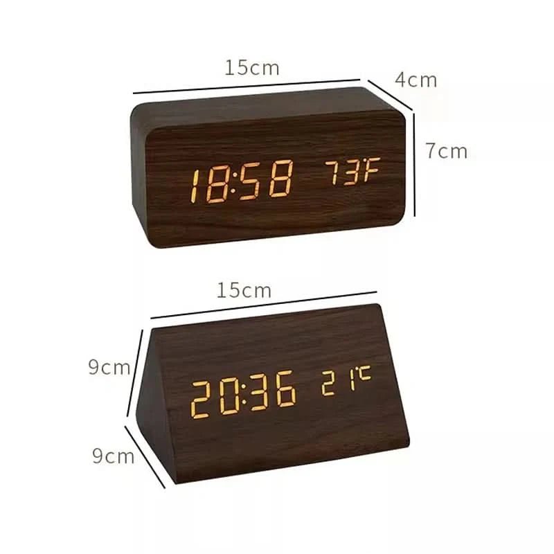 Træeffekt Vækkeur med LED Display