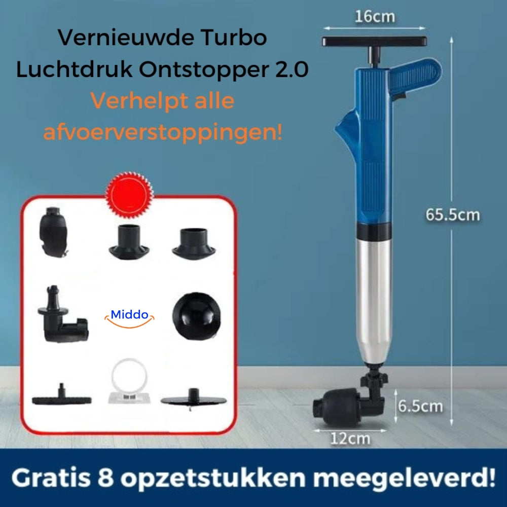 AquaLux Turbo Lufttryk Afløbsrenser 2.0™ | Effektiv løsning til alle dine afløbsstop!-zarada.dk