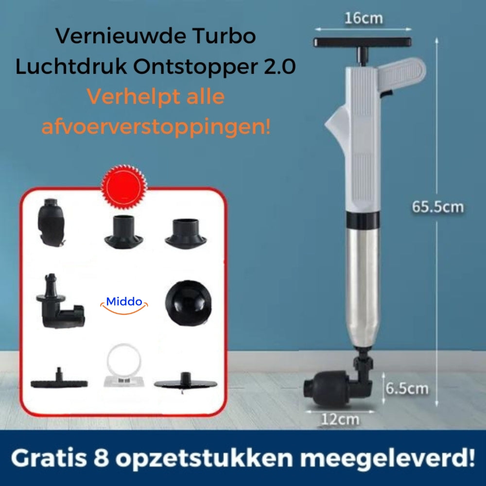 AquaLux Turbo Lufttryk Afløbsrenser 2.0™ | Effektiv løsning til alle dine afløbsstop!-zarada.dk
