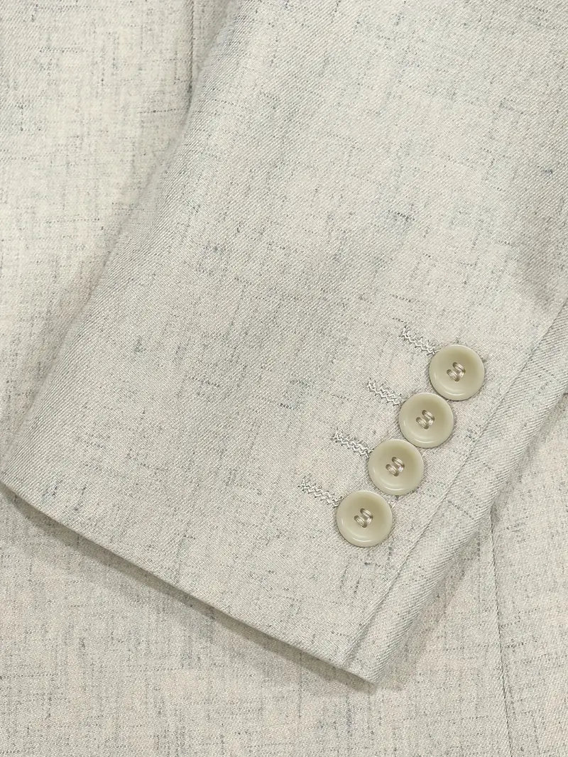 To-delt Linnedblanding Herresæt – Slim Blazer & Bukser til Forretning & Bryllupper