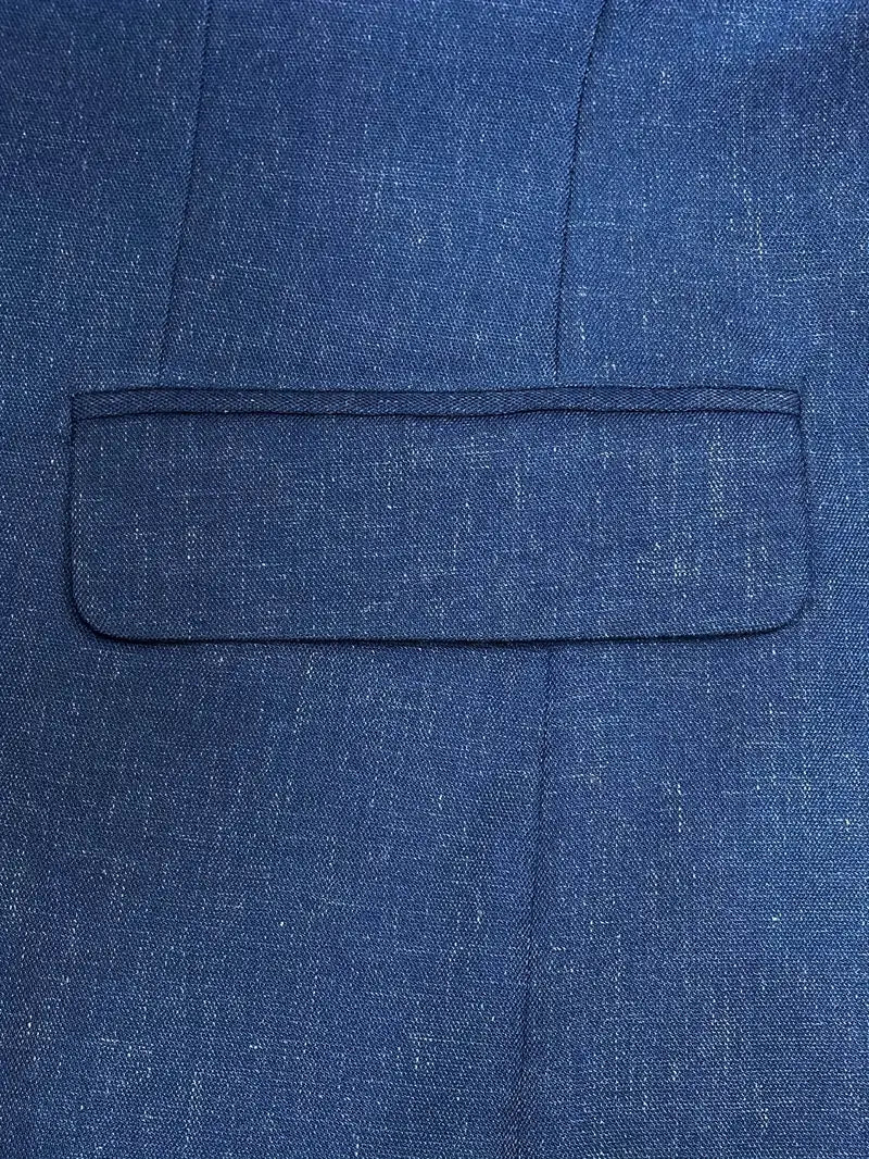 To-delt Linnedblanding Herresæt – Slim Blazer & Bukser til Forretning & Bryllupper