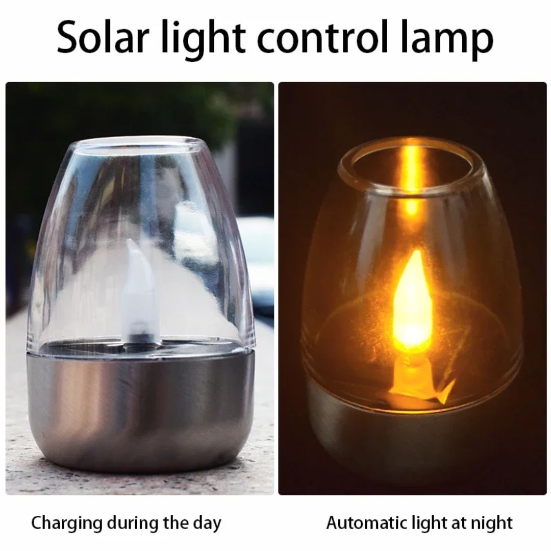 Udendørs LED Lys Solcelledrevet Dekorativt Stearinlys til Have og Terrasse