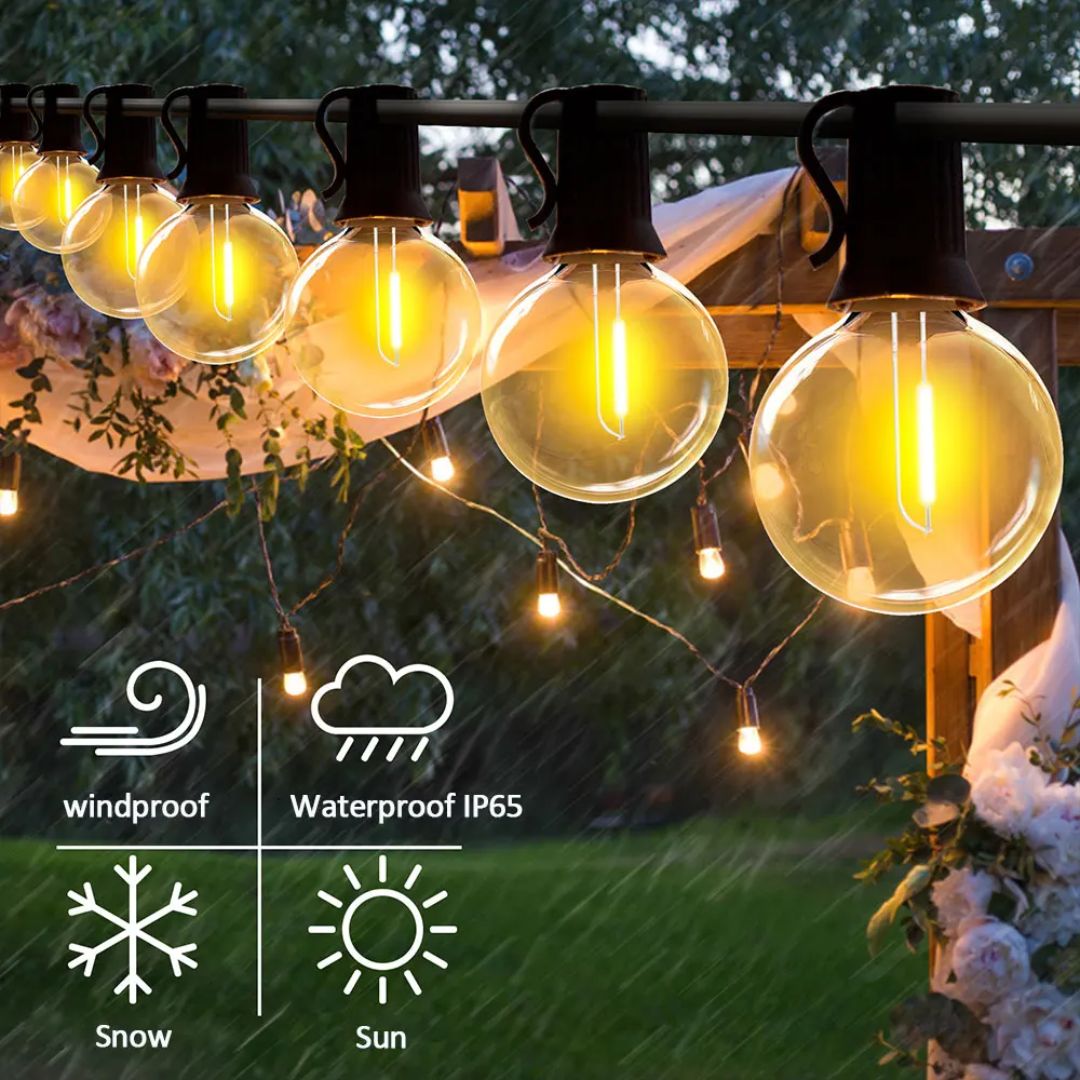 Udendørs Lysstreng med Solenergi