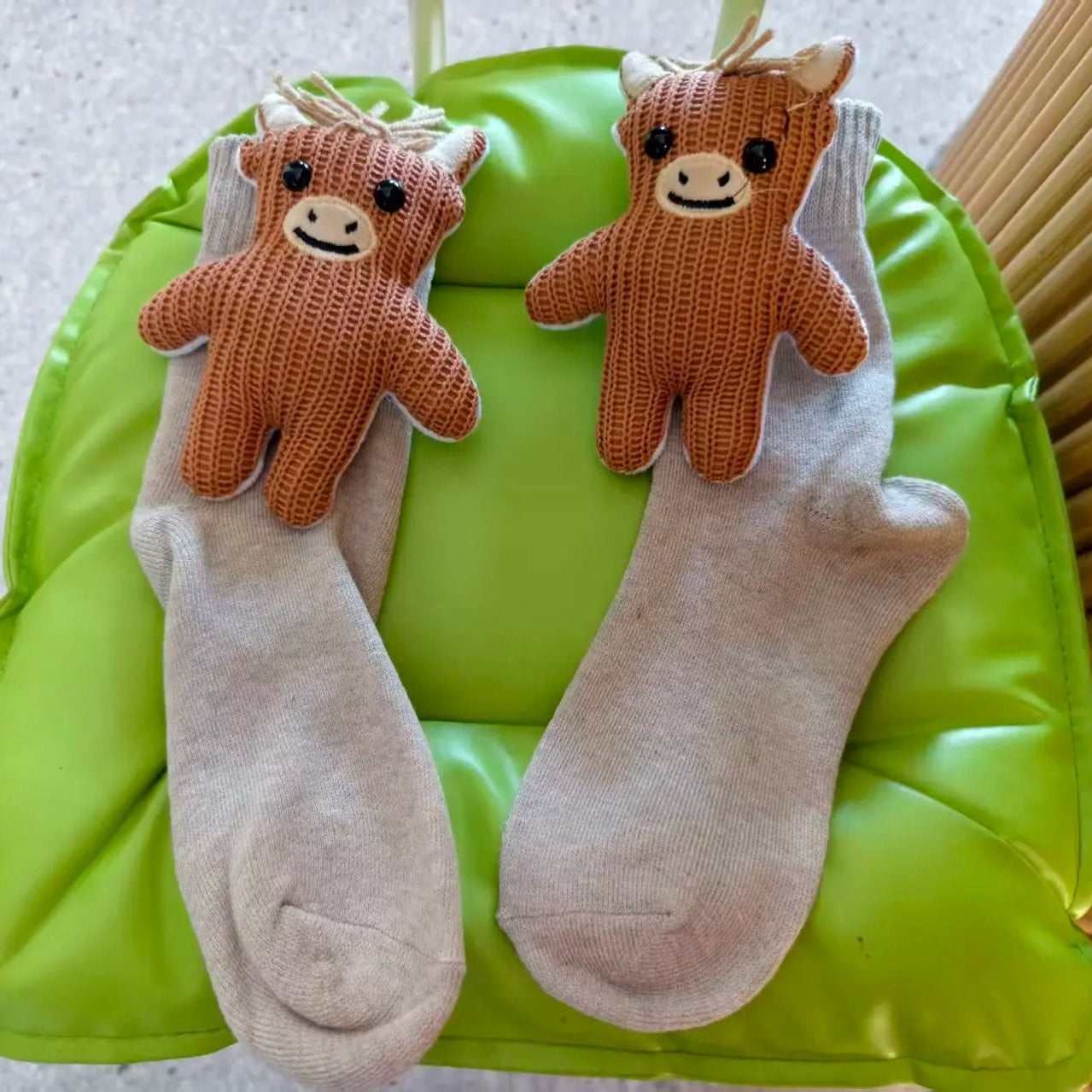 Unisex Hussokker med 3D Dyreaccent Komfortabel og Skridsikker Design