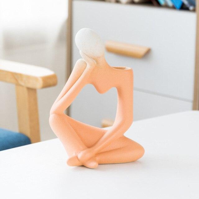 Unisex Kunstvase Tænkende Mand Design