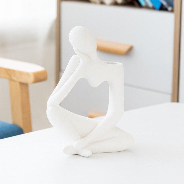 Unisex Kunstvase Tænkende Mand Design