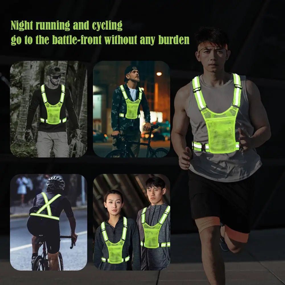 Unisex Reflektor Løbe- og Cykelsikkerhedsvest med Lomme