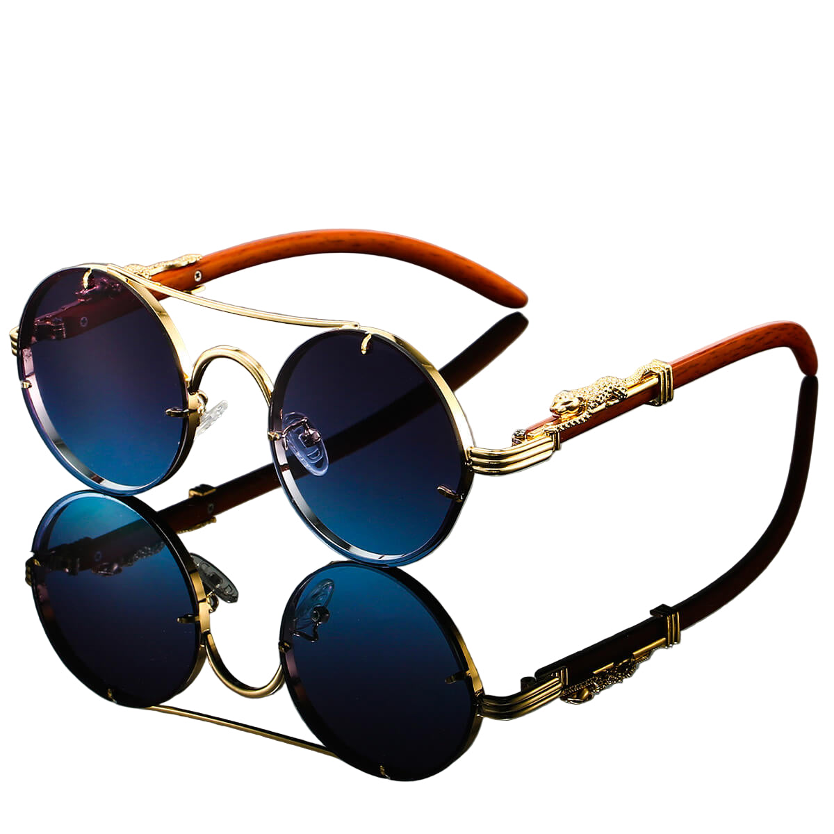 Unisex Retro Metal Solbriller Oval Form