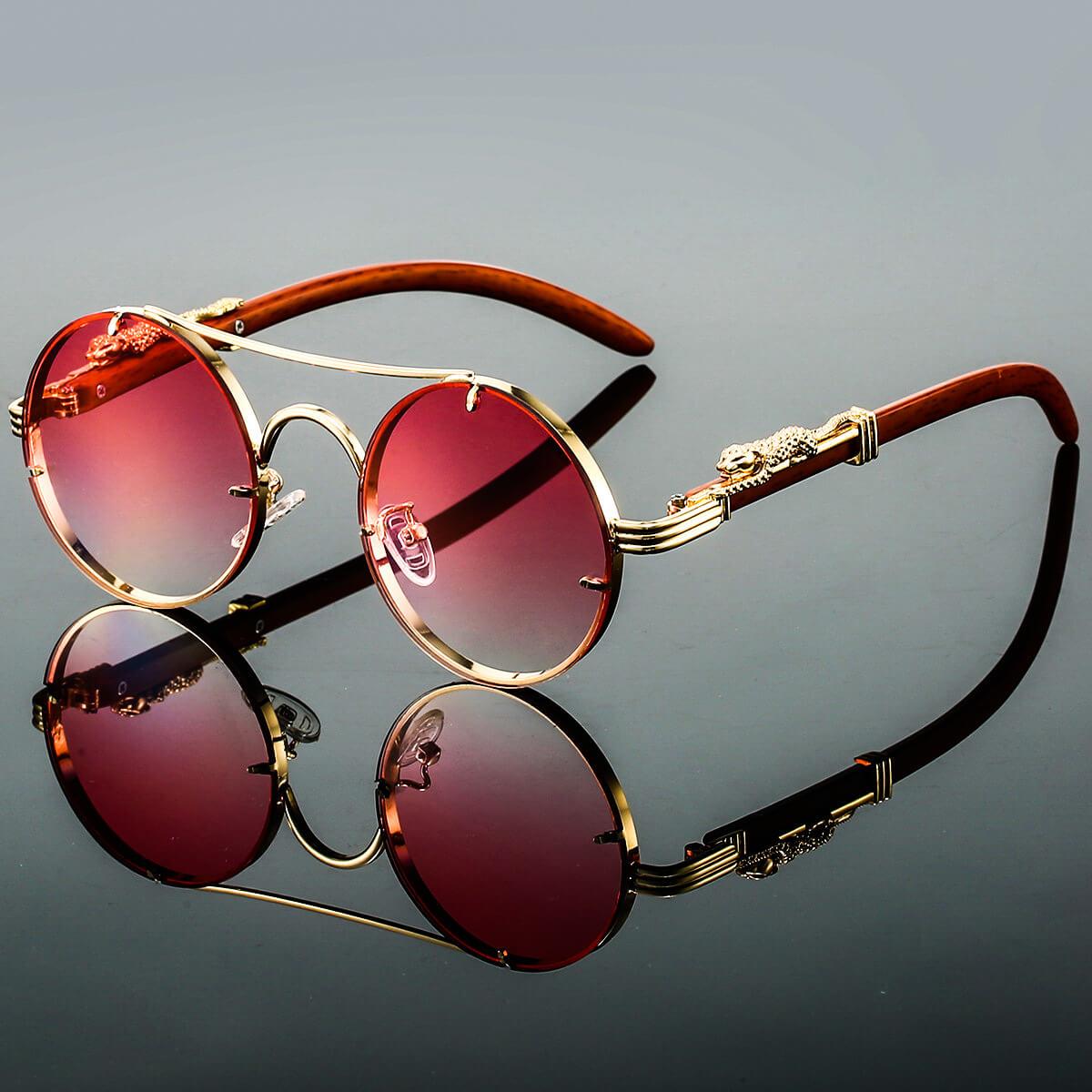 Unisex Retro Metal Solbriller Oval Form