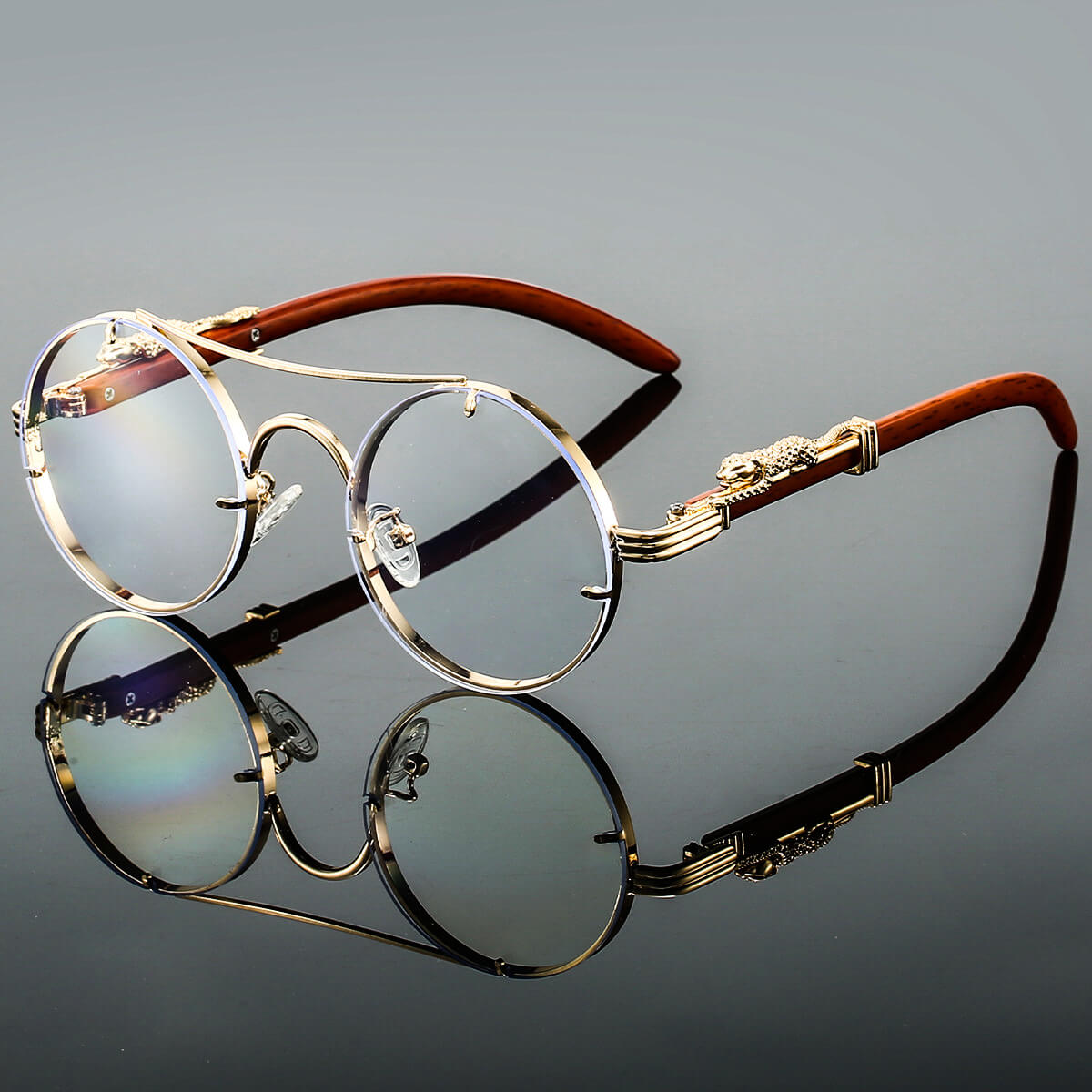 Unisex Retro Metal Solbriller Oval Form