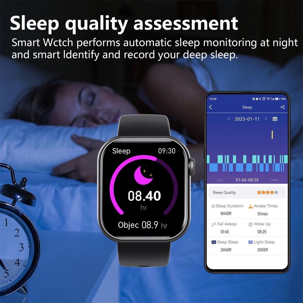 Unisex Smartwatch med Fitness Tracker og Sundhedsovervågning