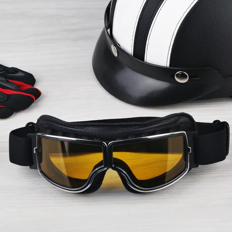 Unisex Vintage Motorcykelbriller Retro Pilot Stil