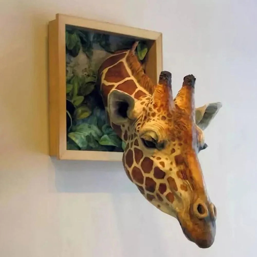Vægdekoration Giraffehoved 3D Skulptur