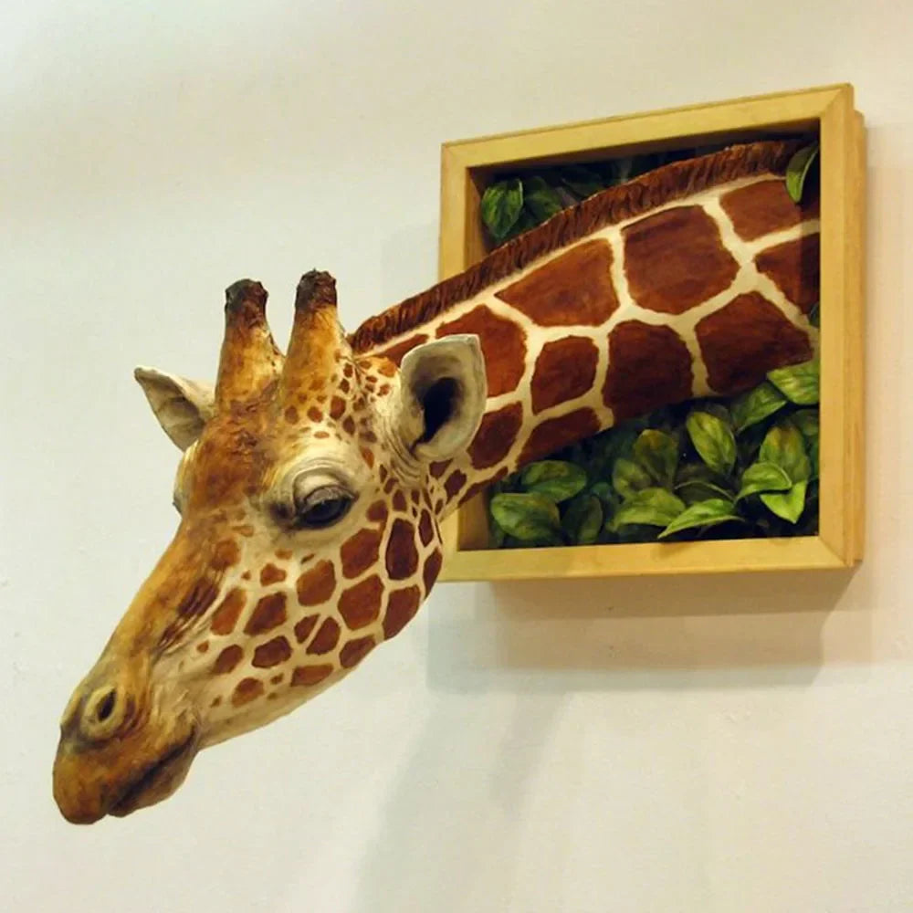 Vægdekoration Giraffehoved 3D Skulptur