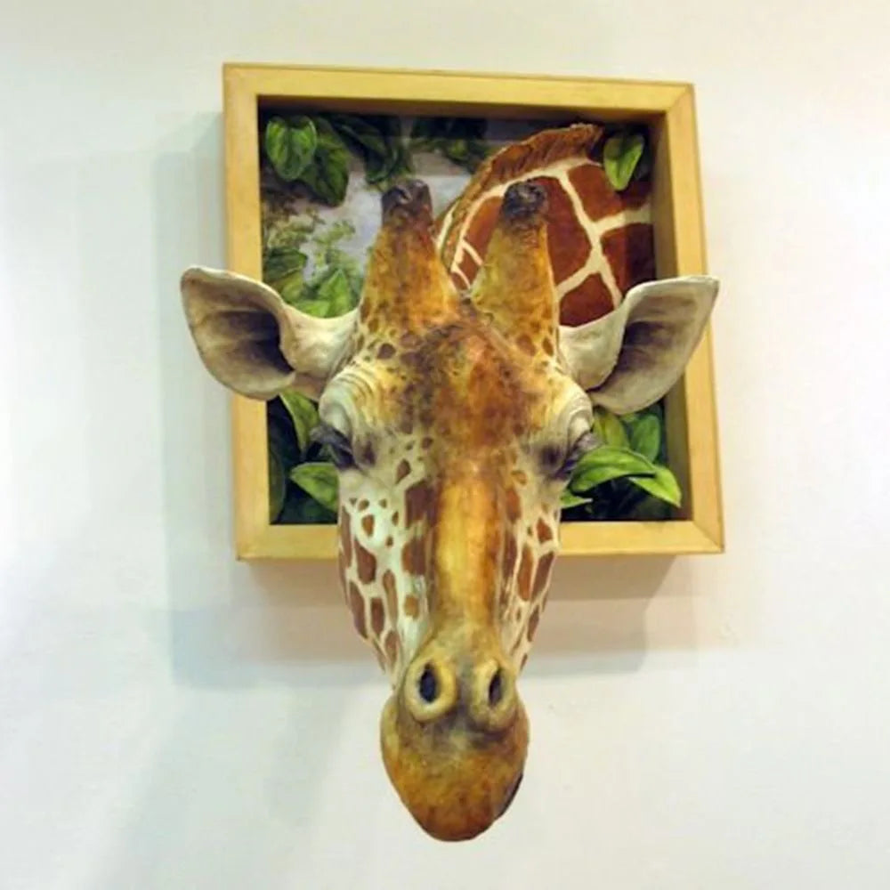 Vægdekoration Giraffehoved 3D Skulptur