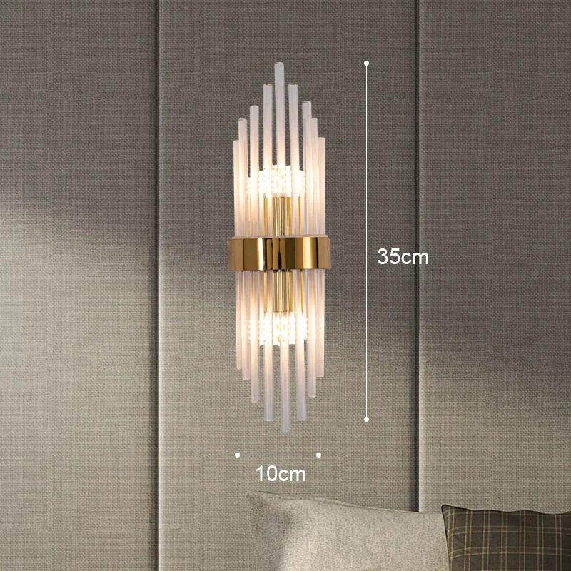 Væglampe med Krystal Design og Guld Detaljer