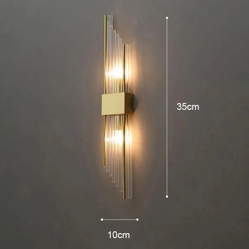 Væglampe med Krystal Design og Guld Detaljer