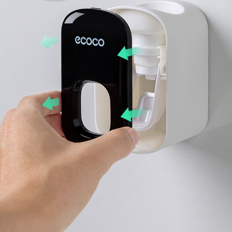 Vægmonteret automatisk tandpasta-dispenser