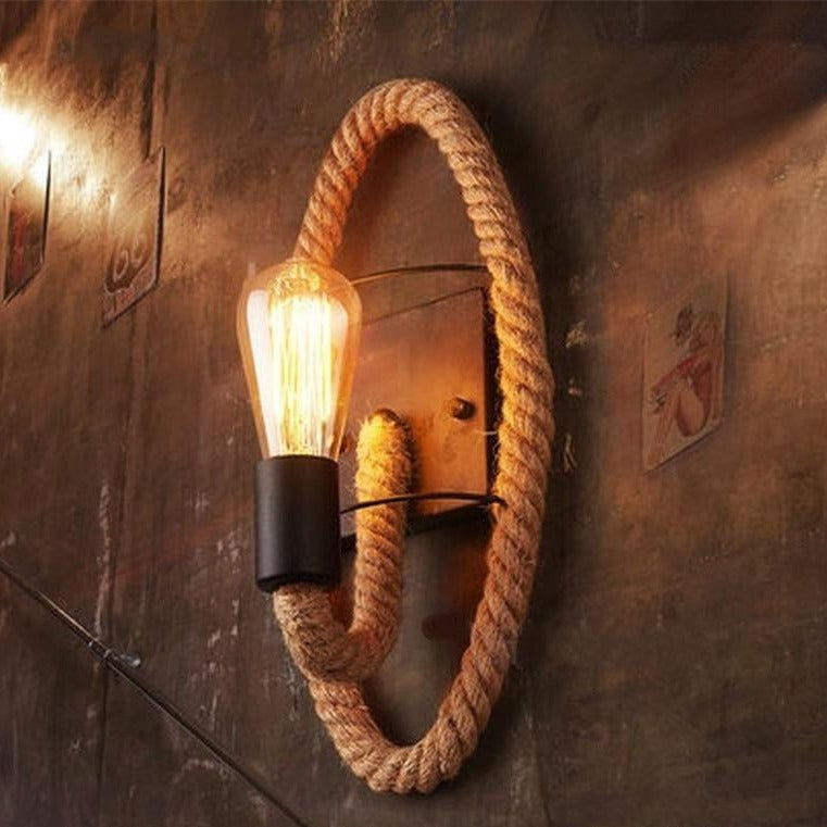 Vægmonteret Vintage Rope Lampe