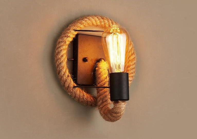 Vægmonteret Vintage Rope Lampe